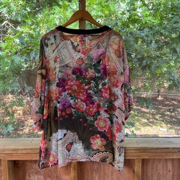 Ali Miles Women's Colorful Floral Boho Top Size 2X - Picture 2 of 10